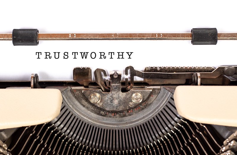 Tailored Trustworhy Space written on typewriter