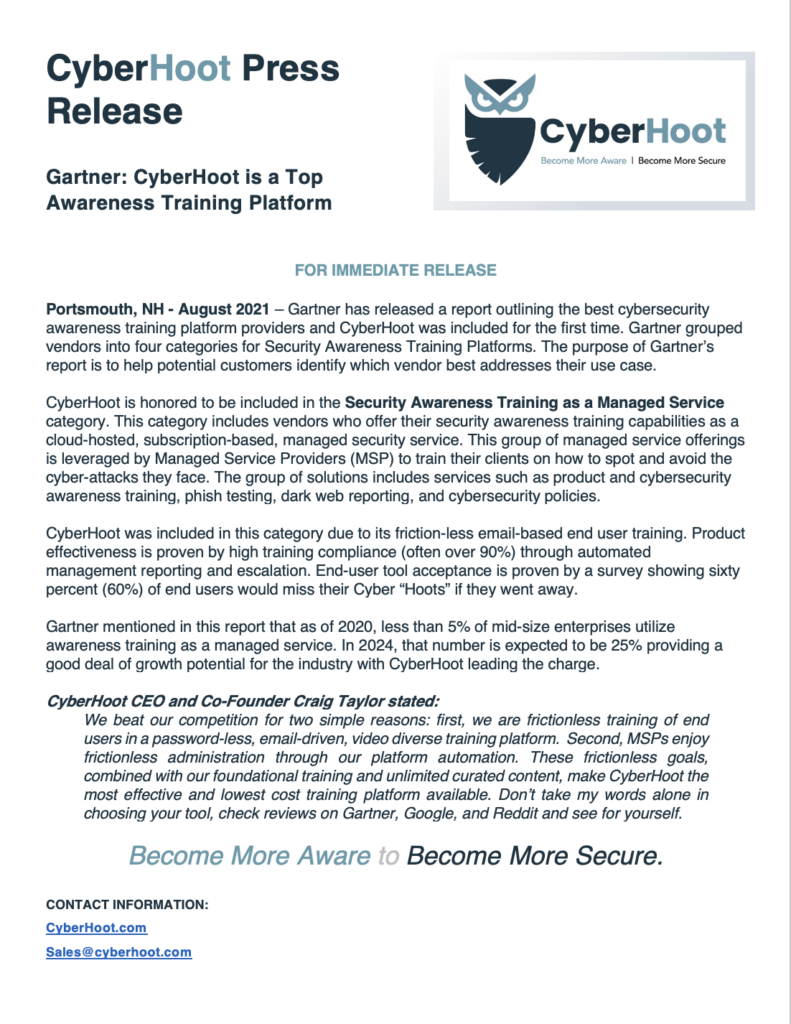 cyberhoot august press release