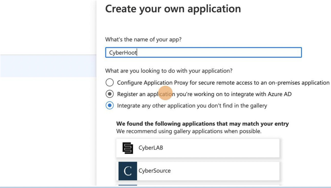 GCC Azure Only: Integration Step 1 - Add Enterprise Application - CyberHoot