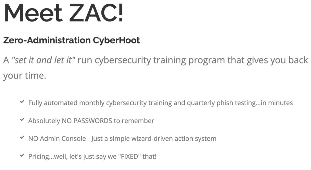 zero administration cyberhoot ZAC