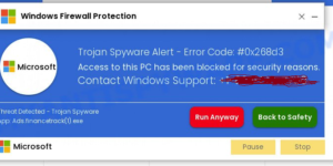 Fake Windows Defender Warning Message