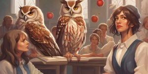 Owls in the Classroom dispensing knowledge to students