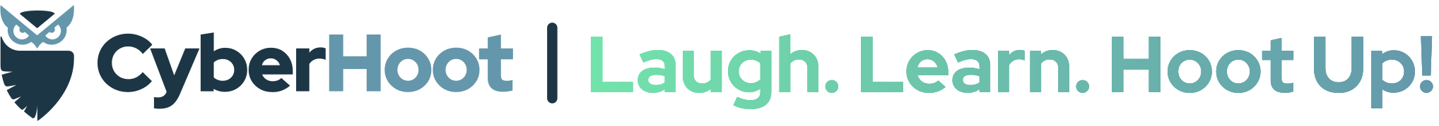 CyberHoot signature with tagline Laugh. Learn. Hoot Up!